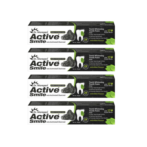 Dr. Morepen Active Smile Charcoal Toothpaste for Teeth Whitening And Bad Breath Removal